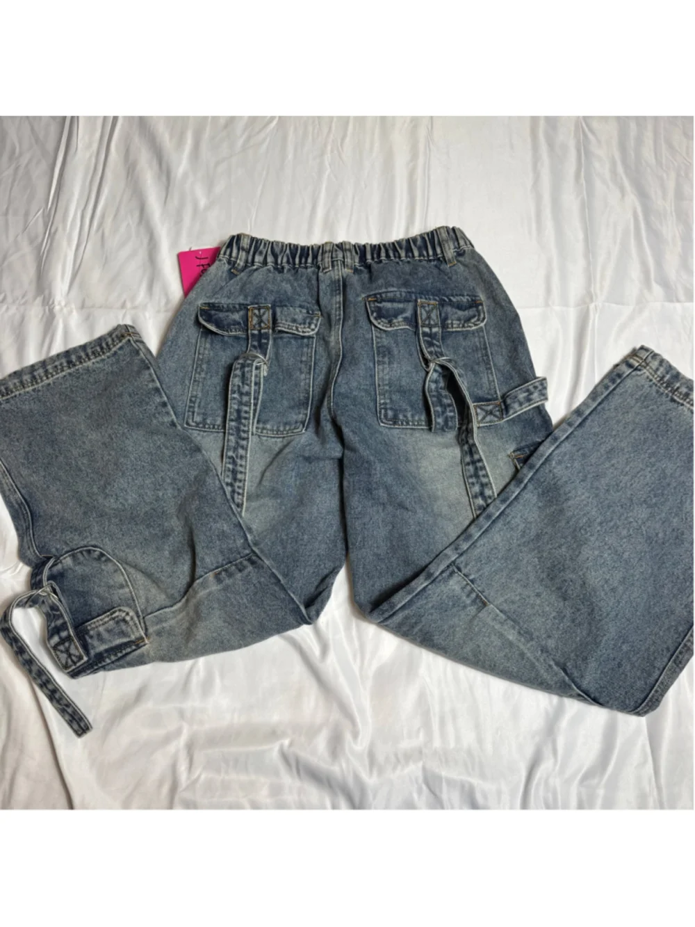 J For Justify Women's Wide Leg Cargo Jeans Size 3 Blue - Picture 6 of 7